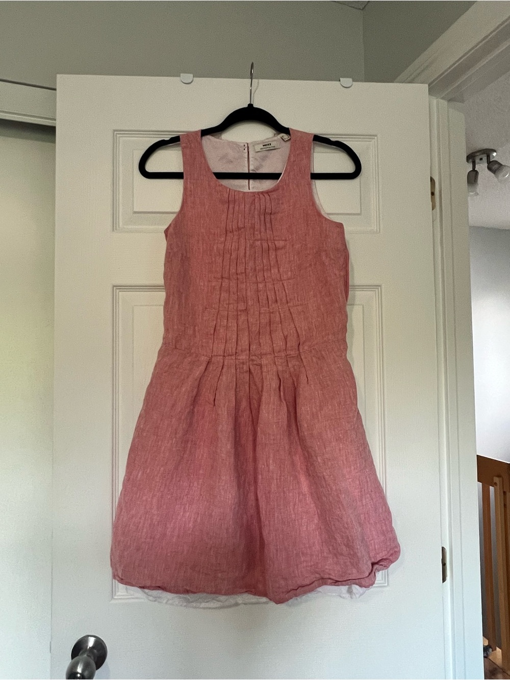 Mexx  Pink Sleeveless Pintuck Dress linen blend